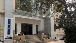 A hotel entrance with a sign reading "keys lite mayfield". - Keys Lite by Lemon Tree Hotels, Mayfield, Gurgaon (Gurugram)