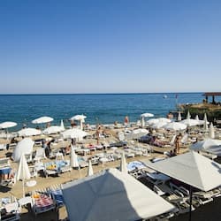 Private beach, sun-loungers, beach umbrellas, beach volleyball