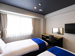 ห้องทวิน, ปลอดบุหรี่ | เครื่องนอนระดับพรีเมียม, มินิบาร์, โต๊ะทำงาน, ห้องเก็บเสียง