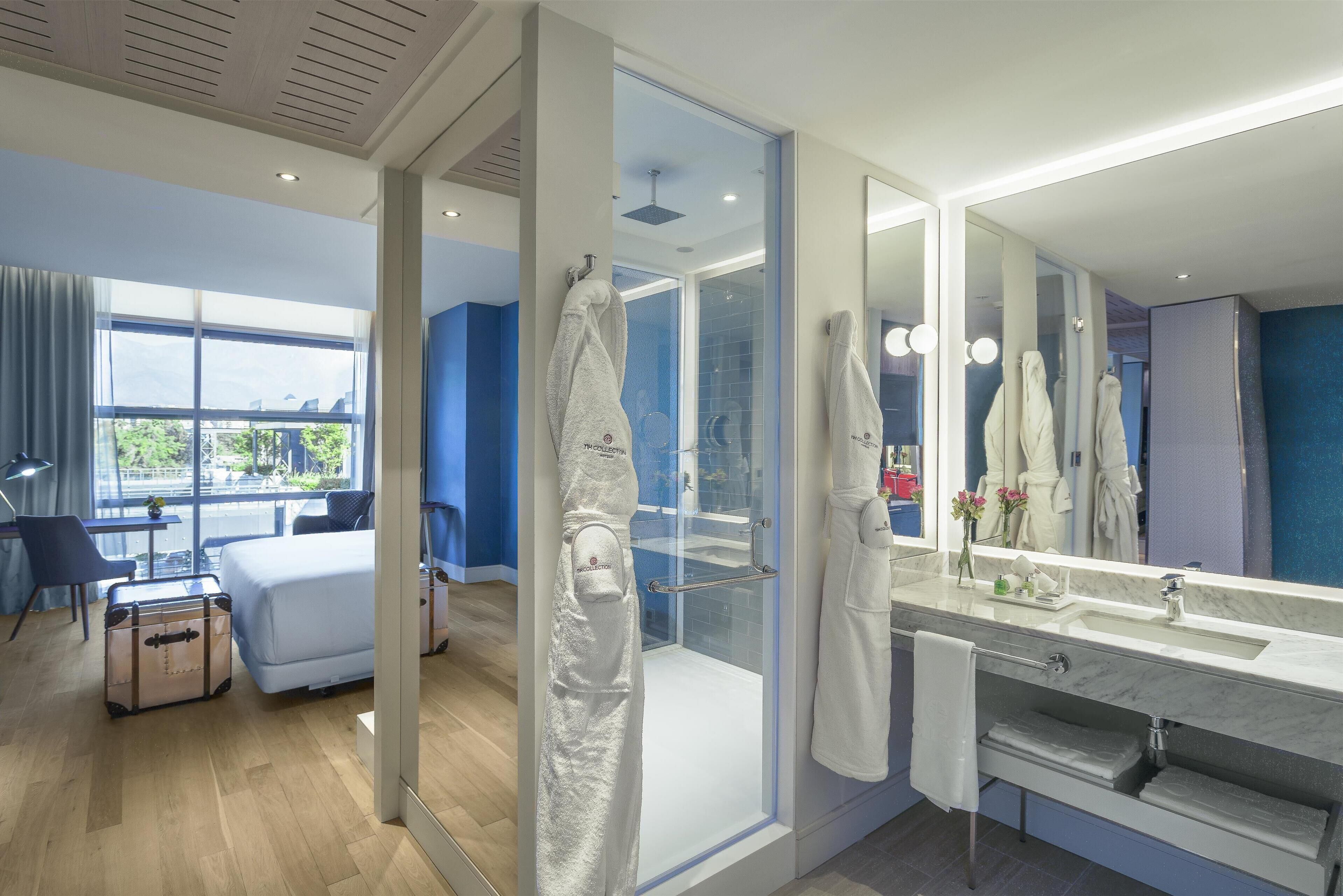 junior suite | bathroom | shower, rainfall showerhead, eco-friendly toiletries, hair dryer