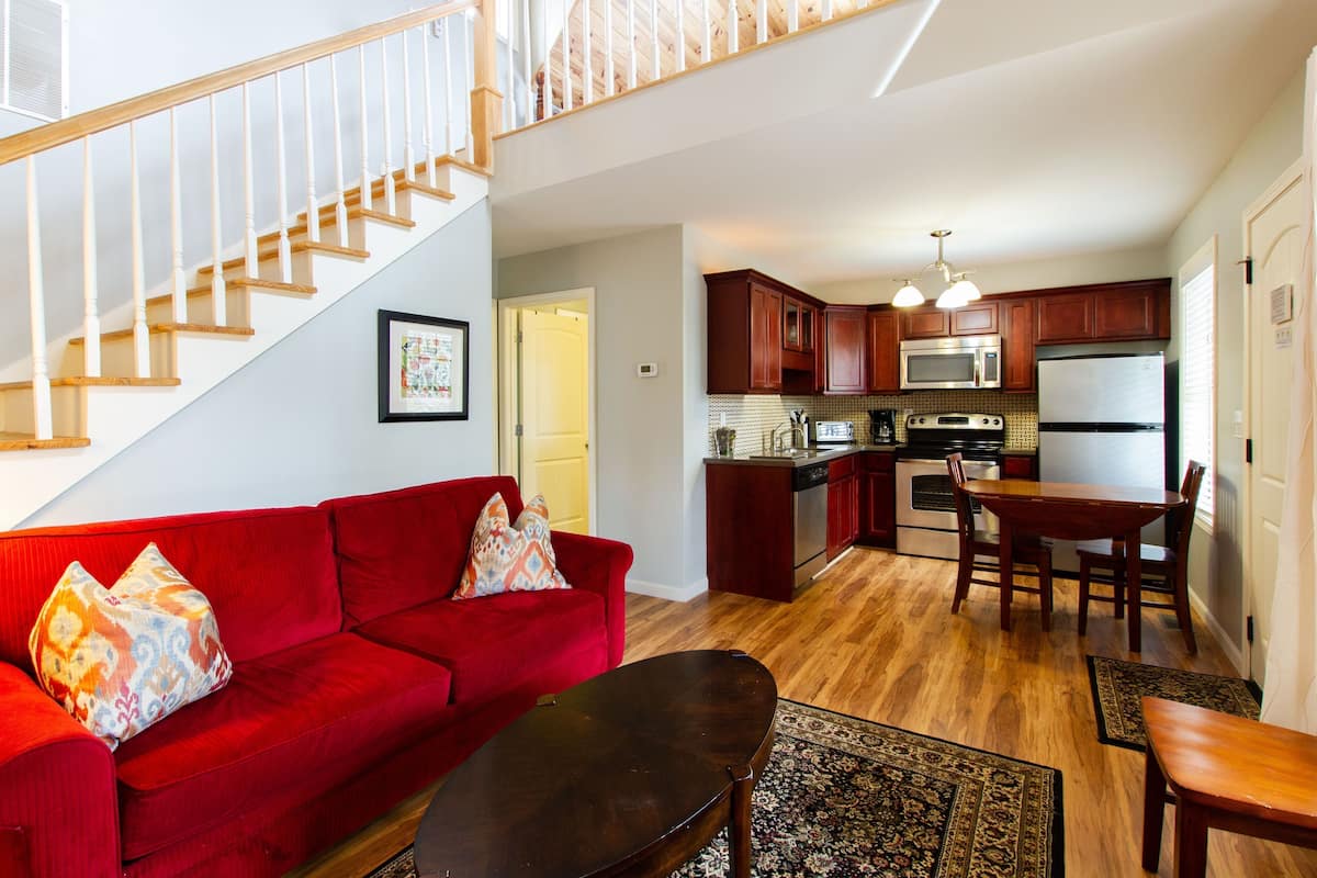 standard room, multiple beds, non smoking (mountain view villas 6 person villa) | living area | 32-inch tv with satellite channels, hulu, streaming services