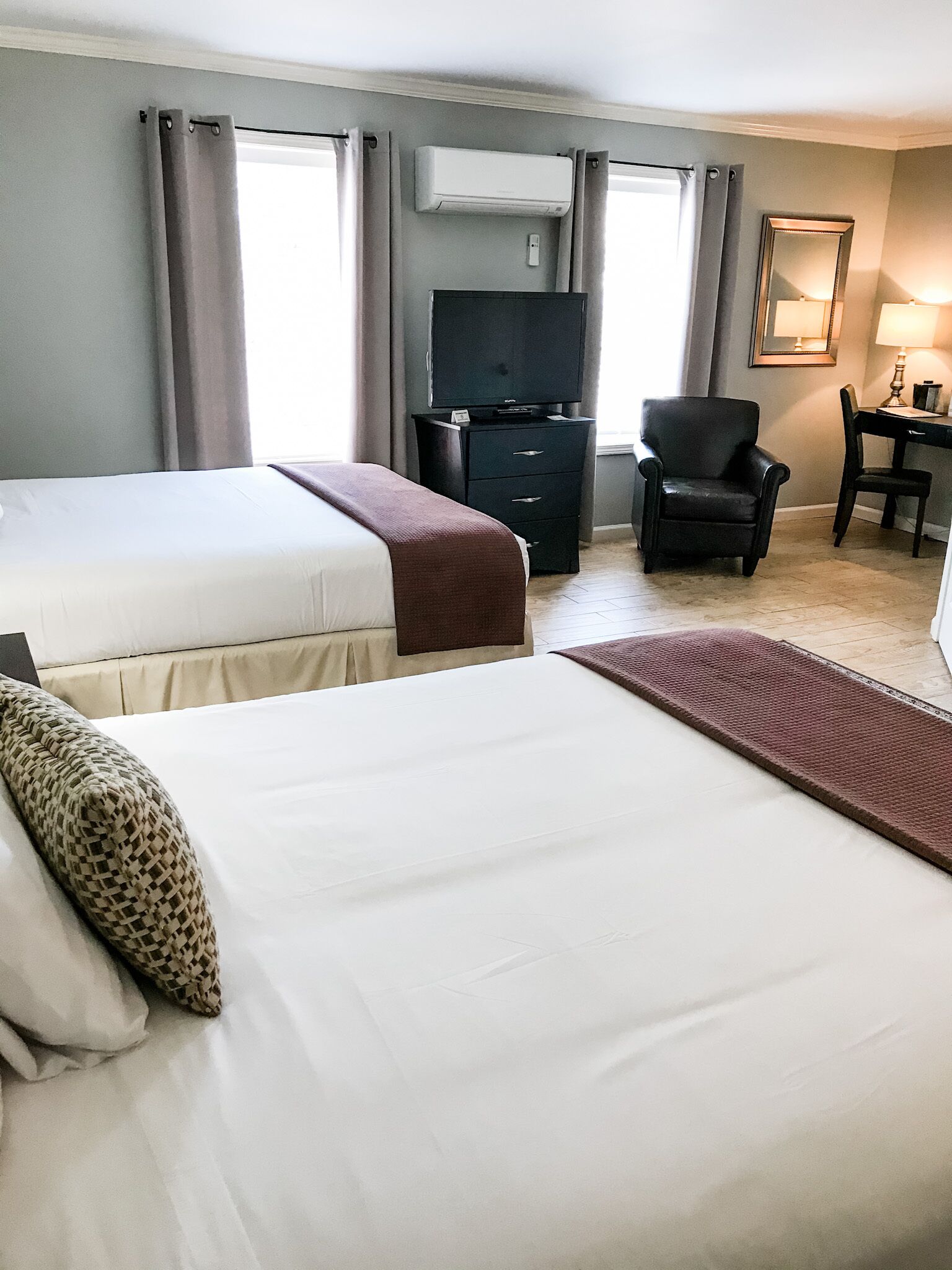 standard room, 2 queen beds, accessible, non smoking (double queen hotel room) | blackout curtains, iron/ironing board, free wifi, bed sheets