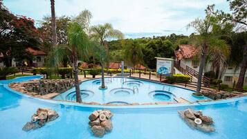 Indoor pool, outdoor pool, sun loungers