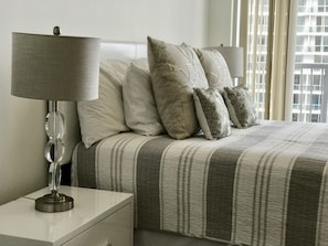 Deluxe Condo, 1 Queen Bed with Sofa bed, Balcony, Bay View | 1 bedroom, iron/ironing board, free WiFi, bed sheets