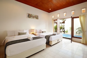 3 habitaciones y ropa de cama de alta calidad