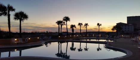 Outdoor pool, a heated pool