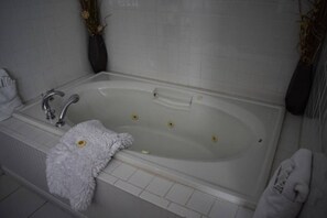 Jetted tub, hair dryer, towels, shampoo - "On the Rocks"  Bourbon Trail Getaway (Taylorsville)