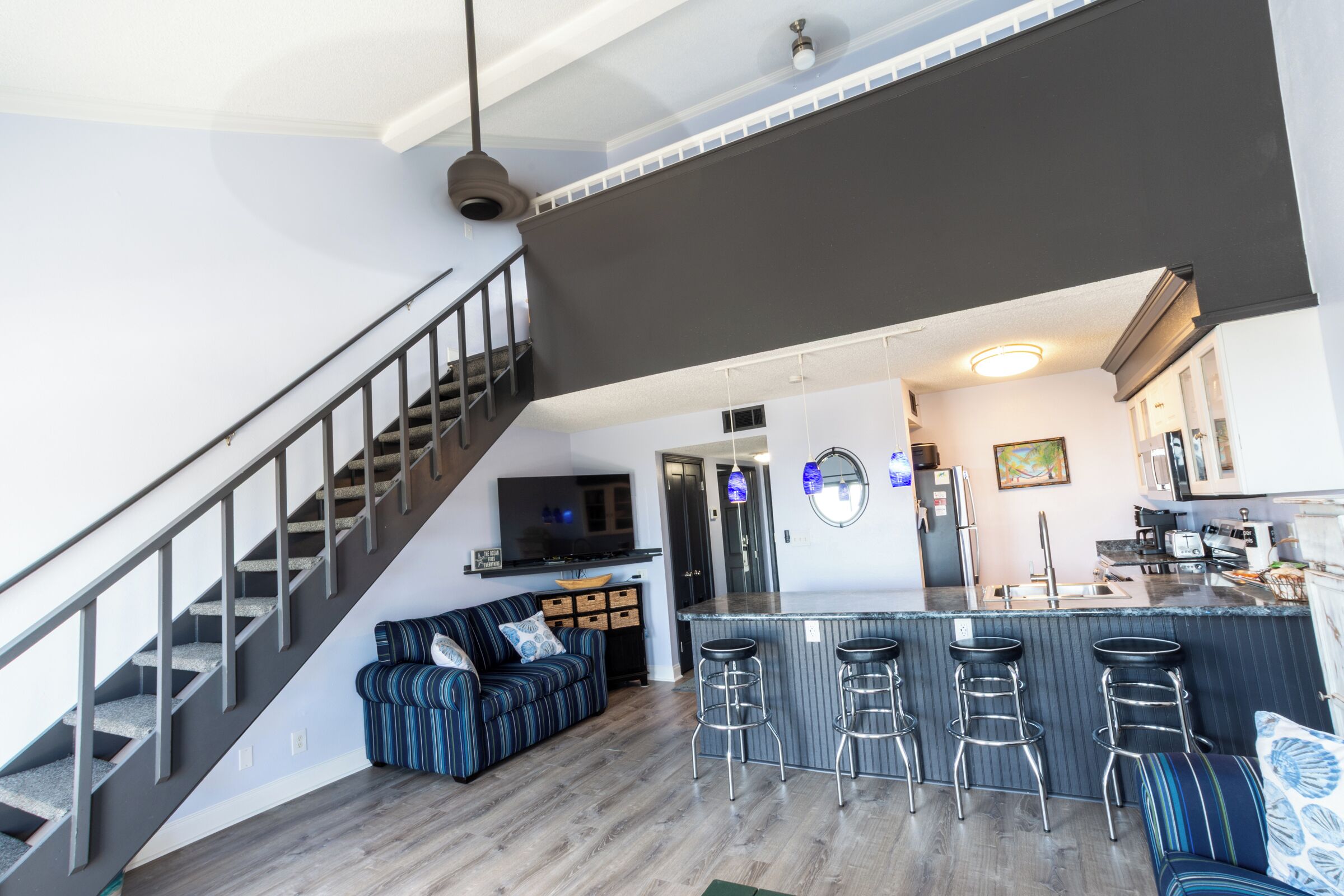 TV, DVD player, stereo