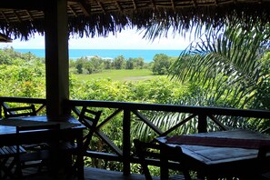 Breakfast, lunch, dinner served; local and international cuisine
