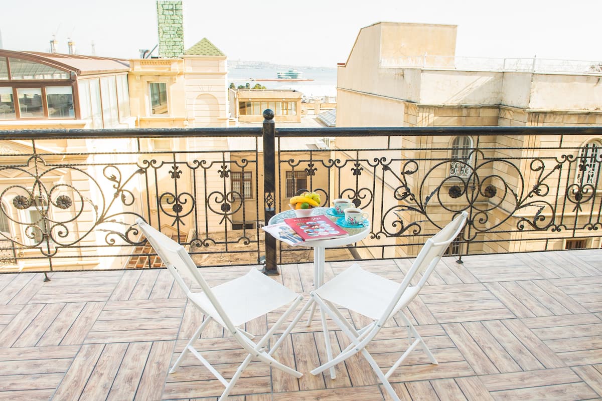 Panorama tweepersoonskamer, balkon, uitzicht op zee | Uitzicht vanaf balkon