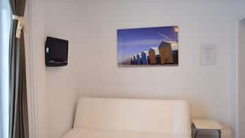 Large Double Room with Balcony, 1 King Bed, Ensuite, First Floor  | Living area | Flat-screen TV