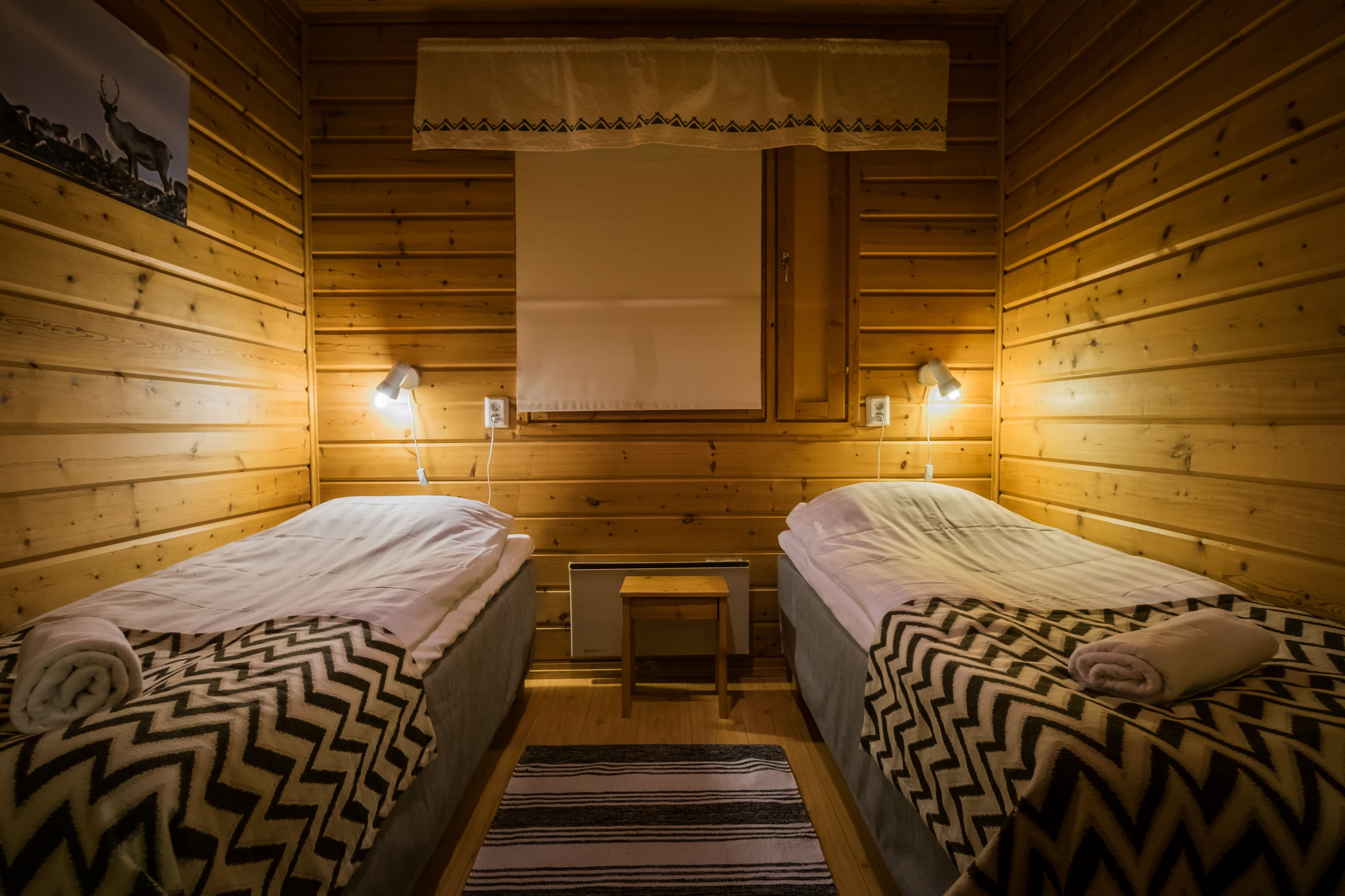 Cabin, 2 Bedrooms, Sauna, Beachfront | 1 bedroom, hypo-allergenic bedding, desk, laptop workspace