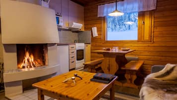 Cabin, 2 Bedrooms, Sauna, Beachfront | 1 bedroom, hypo-allergenic bedding, desk, laptop workspace