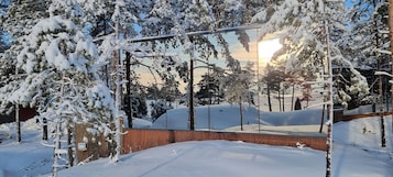 Santa Glass Villa with private hot tub | Terrace/patio