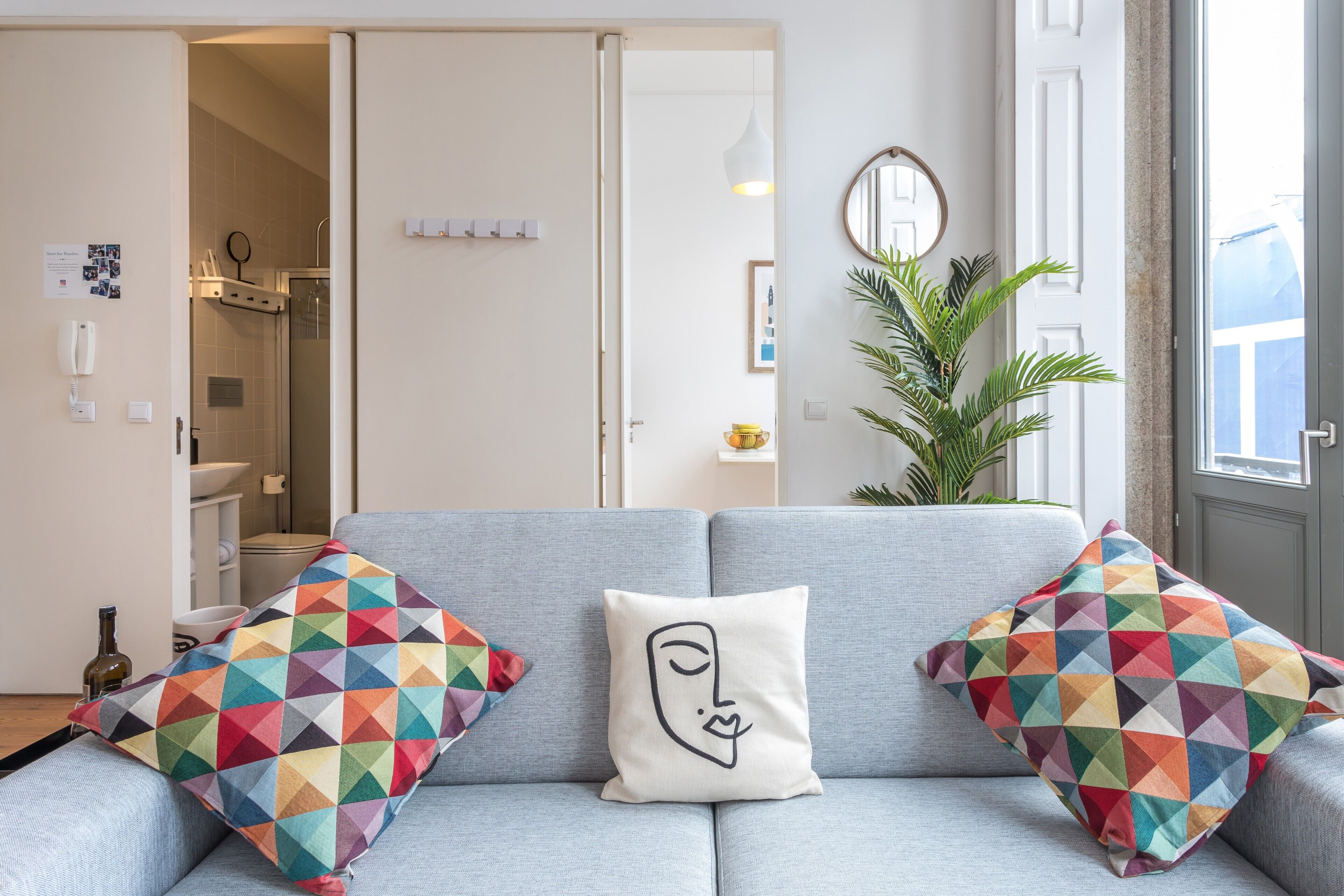 舒适公寓, 1 间卧室, 城市景观 | 起居区 | 平板电视