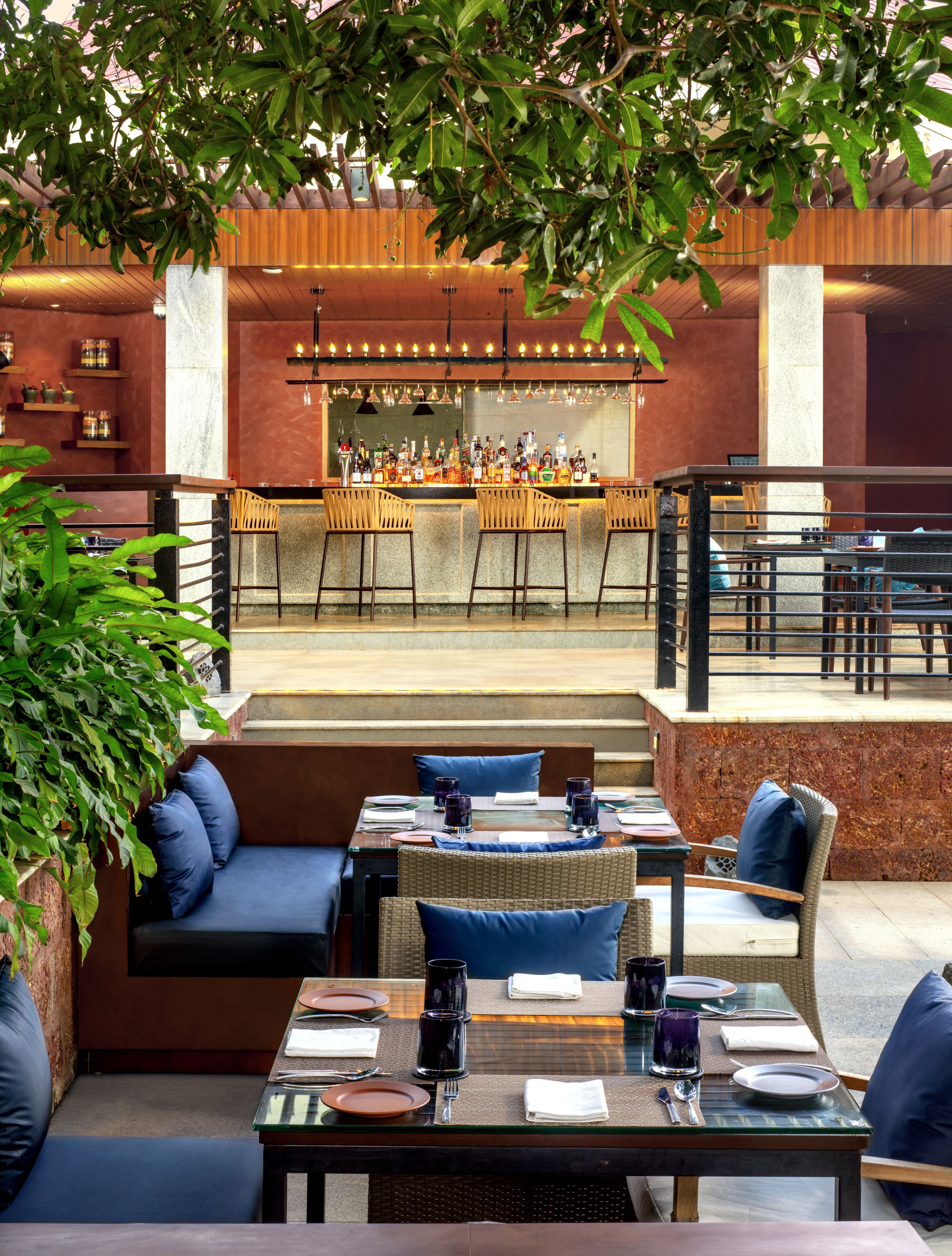 3 restaurants, breakfast, lunch, dinner served; indian cuisine