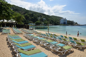 On the beach, white sand