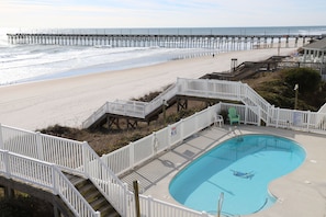 Outdoor pool - Oceanfront Home,Early Check-In, Pool, Elevator, 50 Steps to the Beach (Surf City)