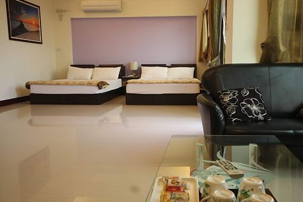 Elite Quadruple Room, 2 Double Beds, Balcony | Individually decorated, individually furnished, blackout drapes