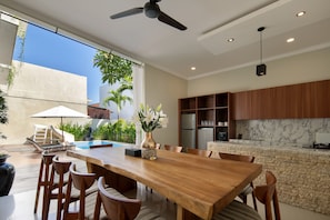 4 Bedroom Private Pool Villa Water Slide | Private kitchen | Full-size fridge, microwave, stovetop, electric kettle - Daha Mansions Seminyak (Seminyak)