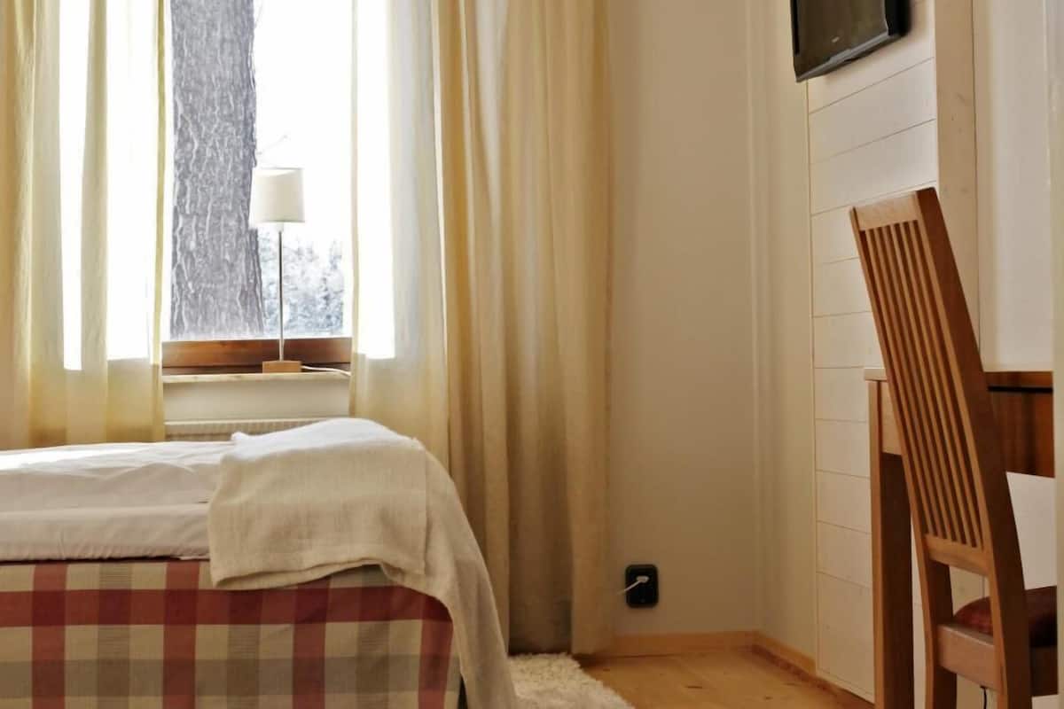 double room | premium bedding, desk, blackout curtains, iron/ironing board