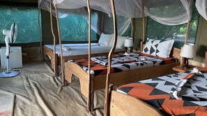 Family Tent | Desk, laptop workspace, bed sheets - Selous Mapumziko Lodge (Mloka)