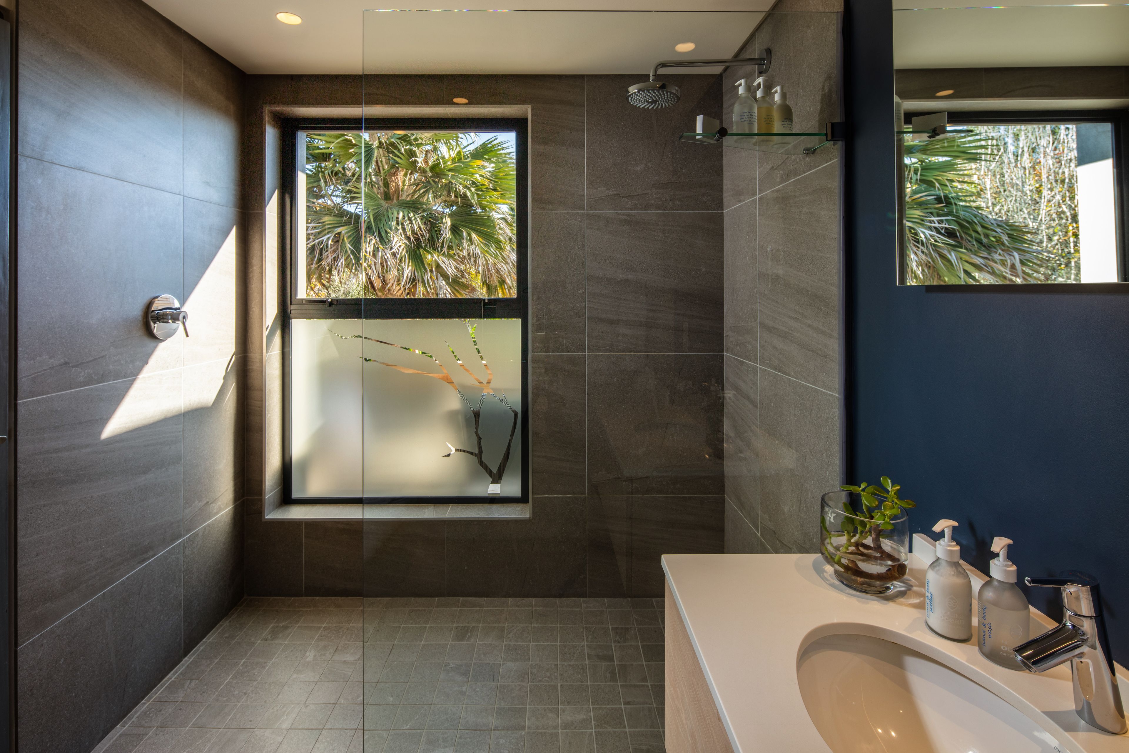 mountain view rooms | bathroom | shower, free toiletries, hair dryer, slippers