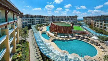 Indoor pool, outdoor pool, pool cabanas (surcharge)