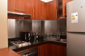 Standard-Apartment, 1 Queen-Bett und Schlafsofa | Eigene Küche | Großer Kühlschrank, Mikrowelle, Ofen, Herdplatte