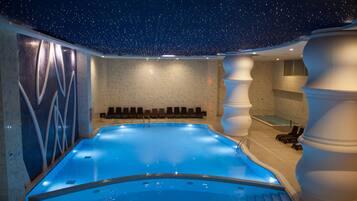 6 indoor pools, open 10:00 AM to 2:00 PM, sun loungers