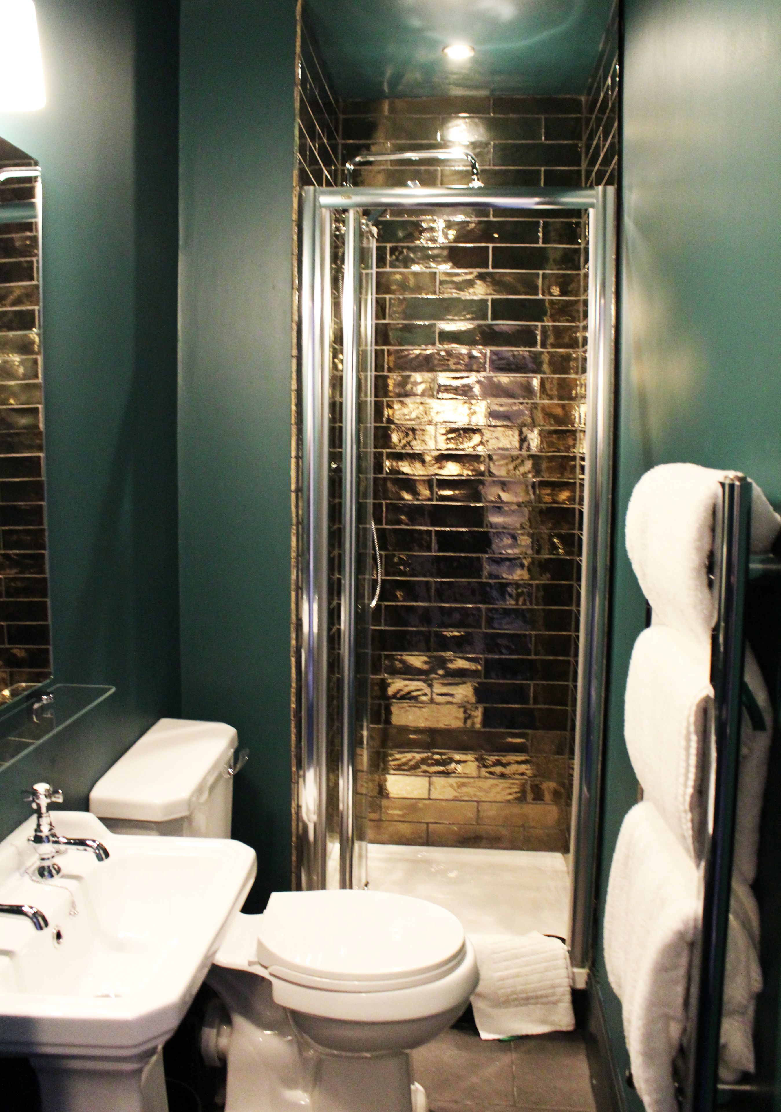 shower, rainfall showerhead, designer toiletries, hair dryer