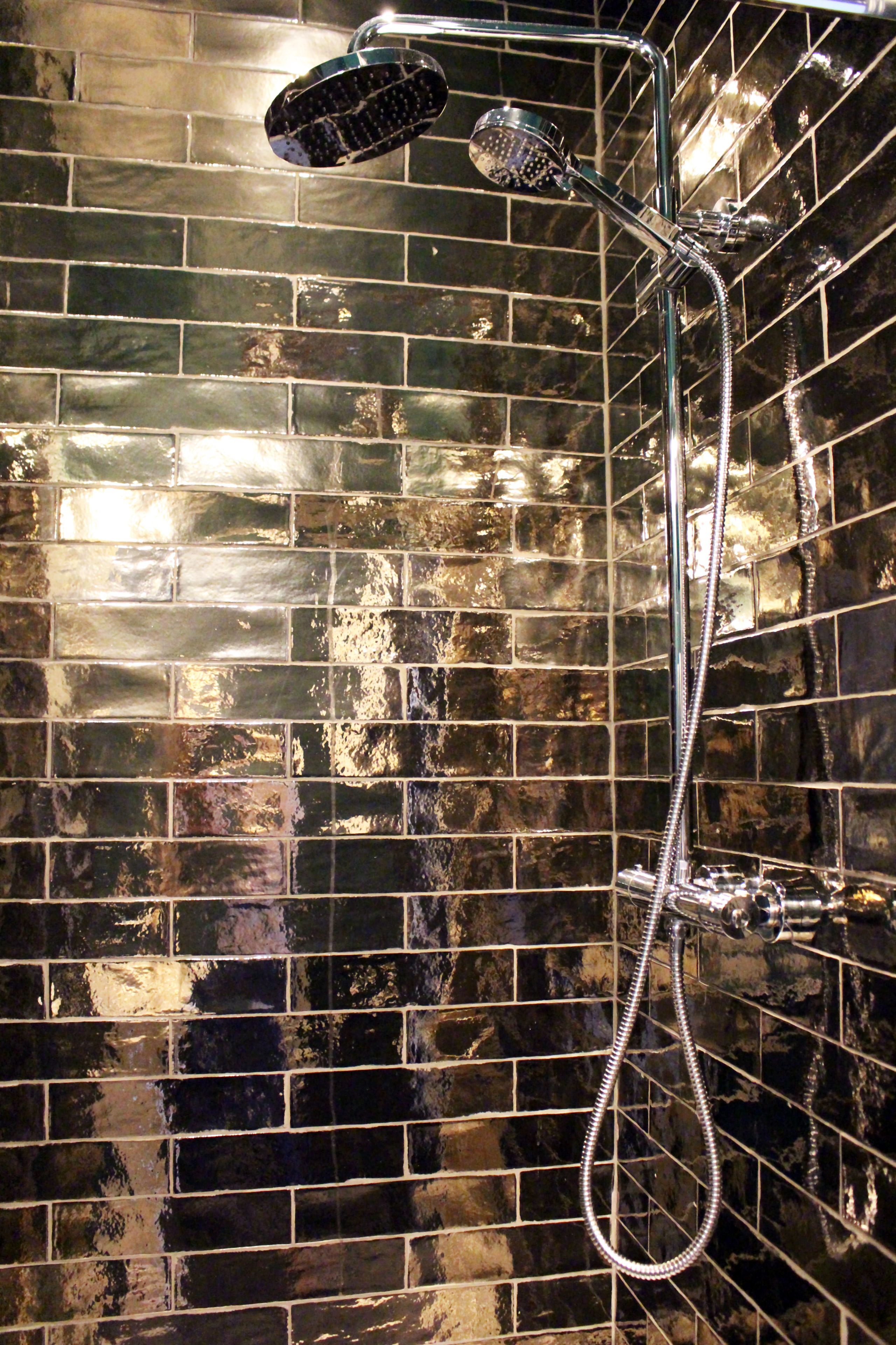 shower, rainfall showerhead, designer toiletries, hair dryer