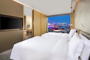 Classic Room, 2 Double Beds, Club lounge access, River View | Premium bedding, minibar, in-room safe, blackout curtains - Intercontinental Taiyuan by IHG (Taiyuan)