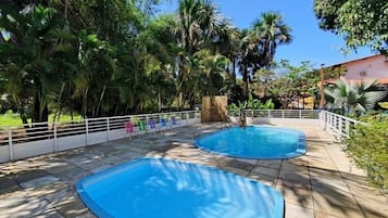 Outdoor pool, pool loungers