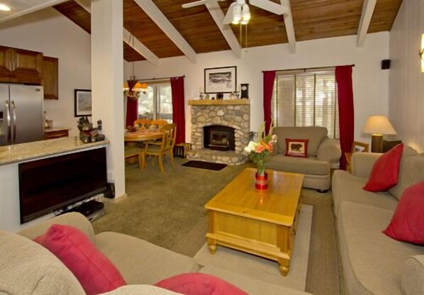 Fireplace, DVD player