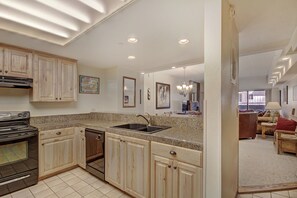 Condo, 2 Bedrooms | Private kitchen | Full-size fridge, microwave, oven, stovetop