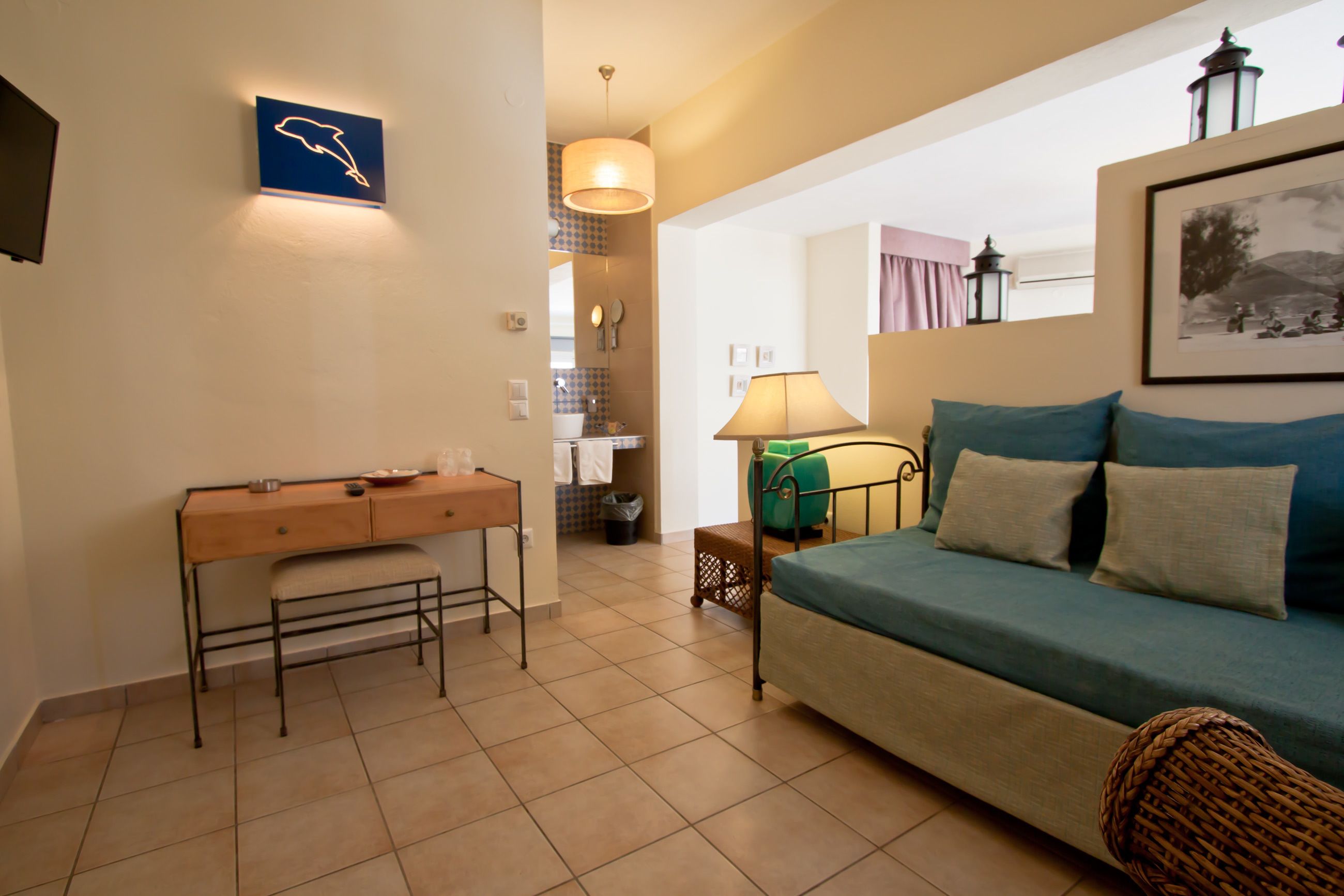 superior room, private pool | living area | flat-screen tv