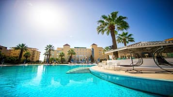 Indoor pool, seasonal outdoor pool, pool cabanas (surcharge)