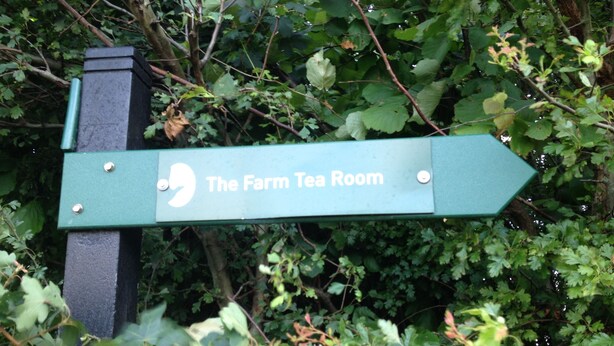 A directional sign for The Farm Tea Room. - The Farm Burscough (Ormskirk)