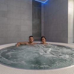 Sauna, hot tub, steam room, aromatherapy, sports massages, facials