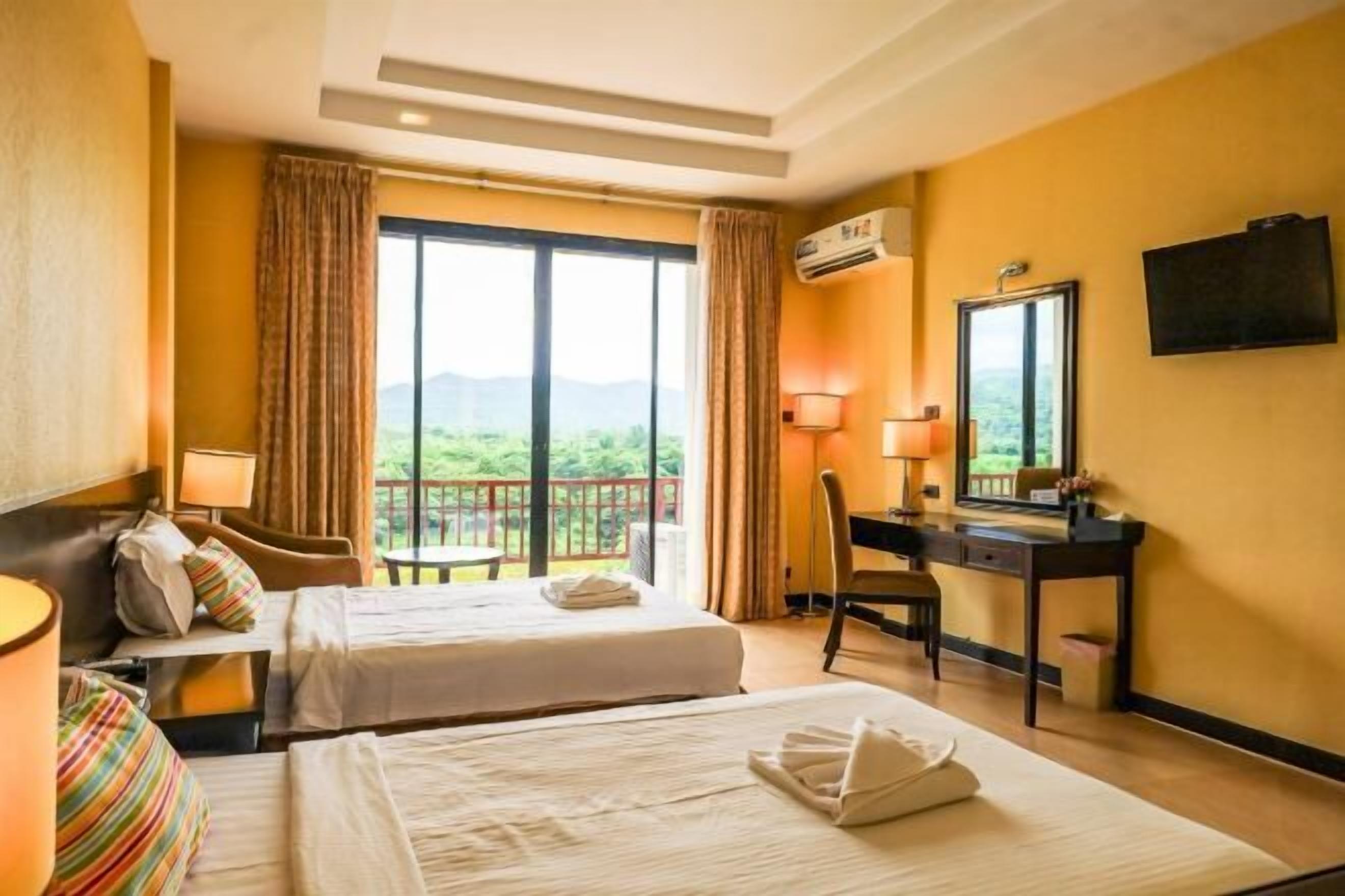 In-room safe, desk, laptop workspace, blackout drapes