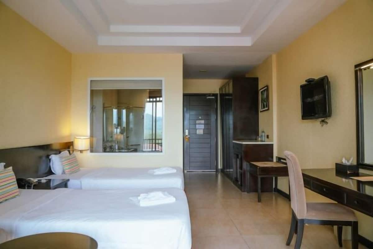 In-room safe, desk, laptop workspace, blackout drapes