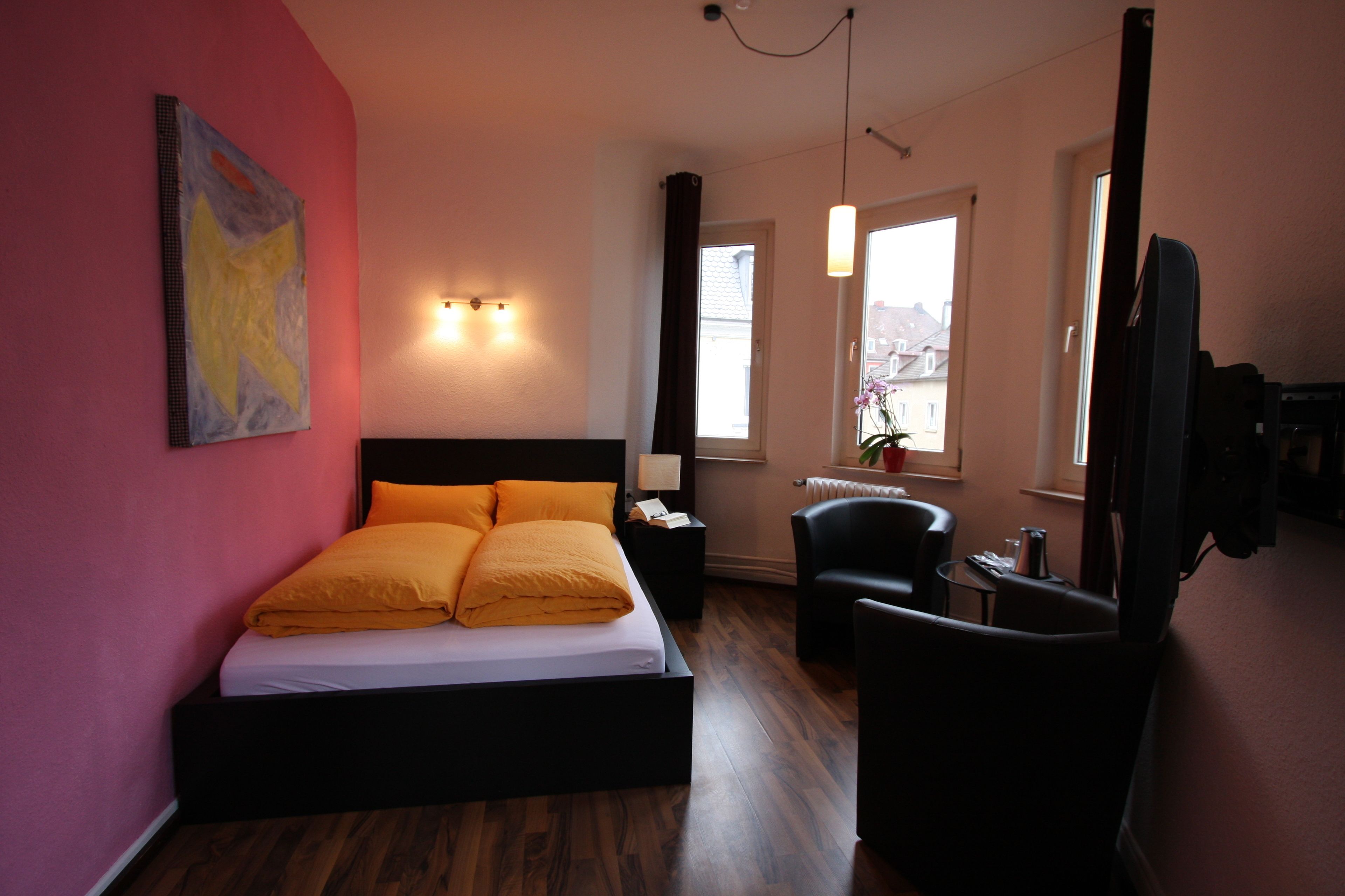 hypo-allergenic bedding, individually decorated, desk, laptop workspace