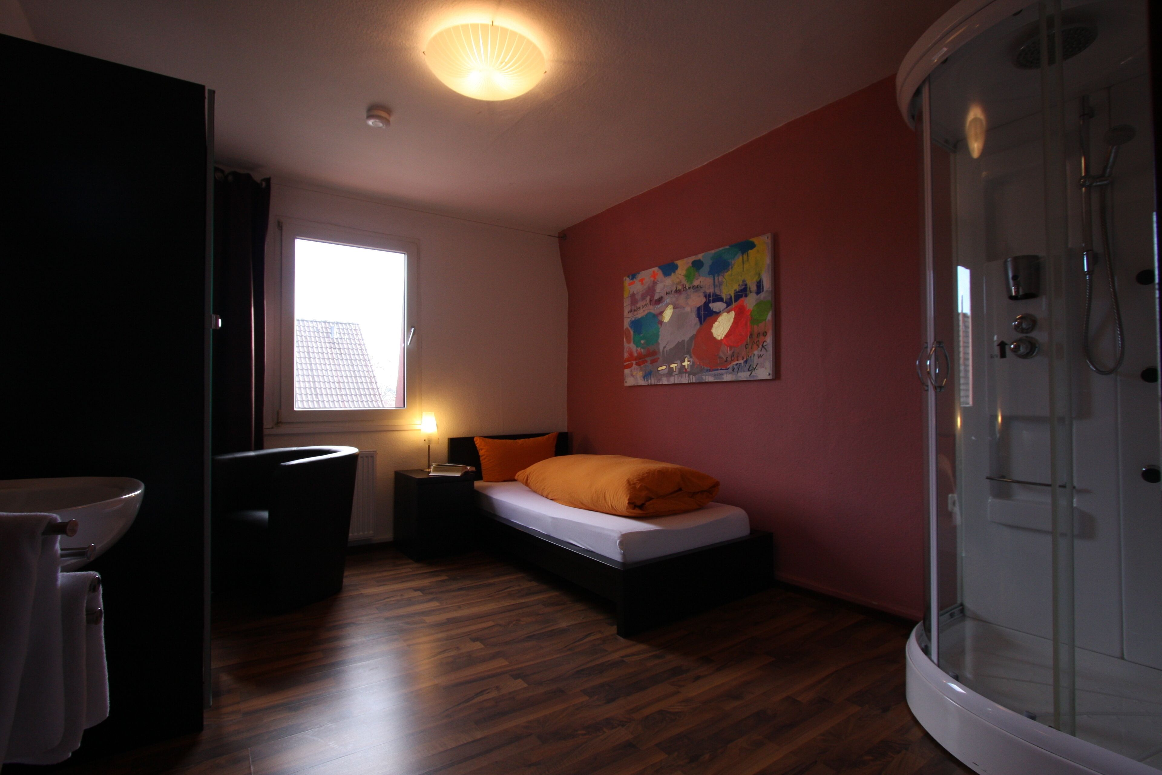 hypo-allergenic bedding, individually decorated, desk, laptop workspace