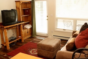 Townhome, 1 Bedroom | Living room | 36-inch flat-screen TV with cable channels, TV, DVD player