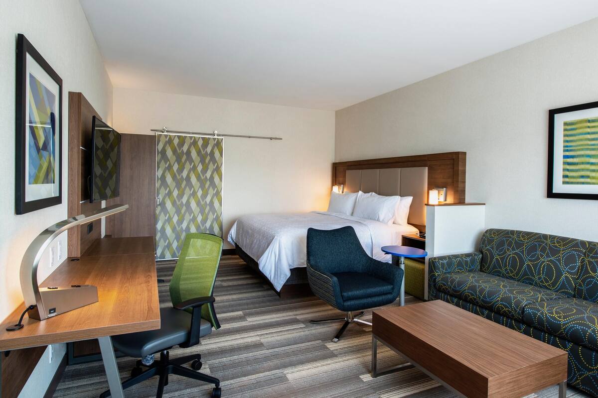 Pillow-top beds, desk, blackout curtains, iron/ironing board