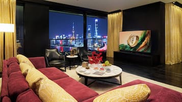 Premium Suite, 1 Bedroom, River View | 1 bedroom, premium bedding, free minibar items, in-room safe