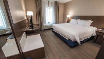 Premium bedding, down comforters, desk, iron/ironing board