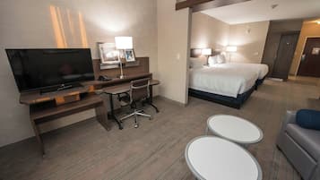 Premium bedding, down comforters, desk, iron/ironing board