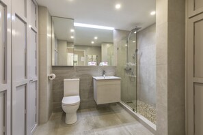 Ducha, secador de pelo, toallas